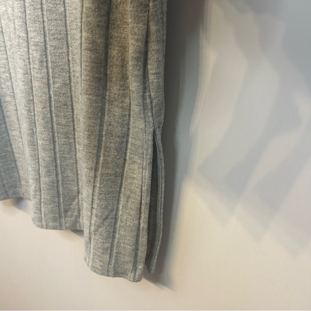 by Anthropologie Women’s Grey Scoop Neck Ribbed Side-Slit Tunic Sweater, Medium - Picture 6 of 10